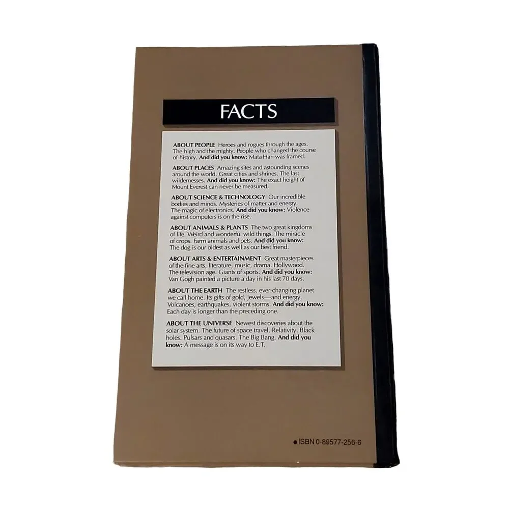 Readers Digest Book of Facts Essential & Intriguing Information 1987 HC Vtg